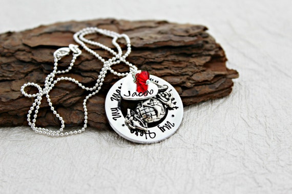 Marine Wife Necklace Marine Girlfriend Necklace USMC Necklace Marine Wife Jewelry My Hero Necklace Marine Jewelry EGA Necklace Etsy