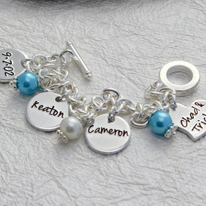 Personalized Family Bracelet Family Charm Bracelet Nana Bracelet Mom Jewelry Charm Bracelet Grandma Gift Gift for Her Mom Gift image 6