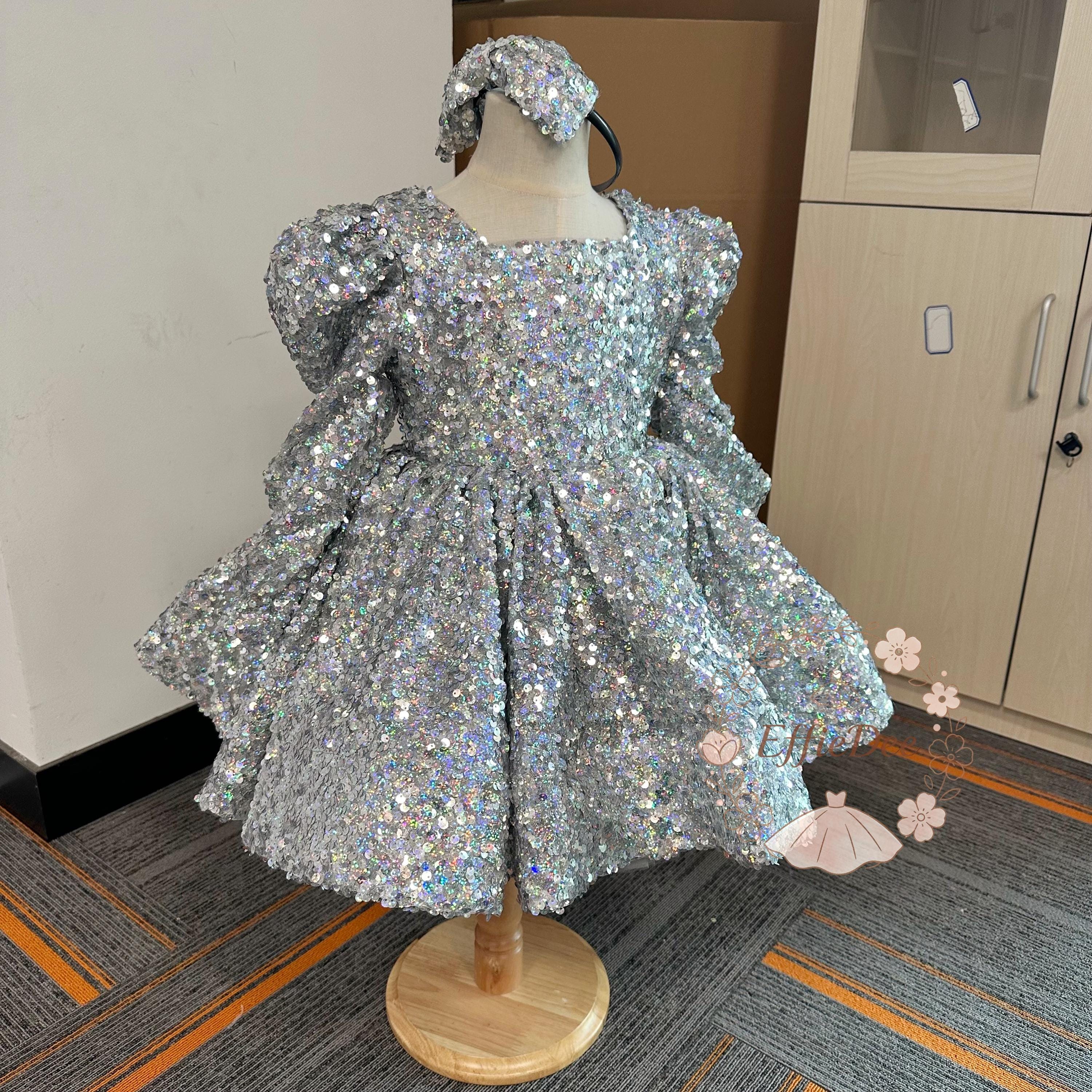 Sparkly Silver Dress Long Sleeve - Etsy
