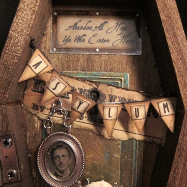 Dr Patrick's Insane Asylum Miniature Coffin Shadow box