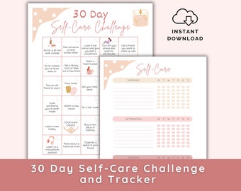 Printable Self-Care Challenge, 30 Day Self-Care Challenge, Boho Self Care Routine
