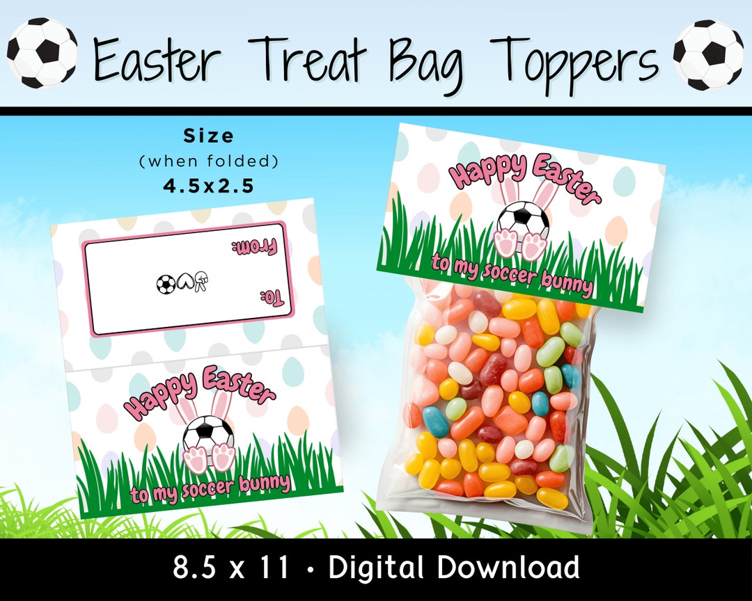 Printable Easter Soccer Treat Bag Topper! Easter Printable Soccer ...