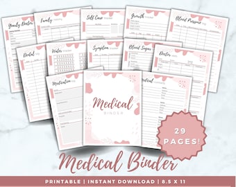 Printable Medical Binder, Medical Planner, Medical Record Tracker