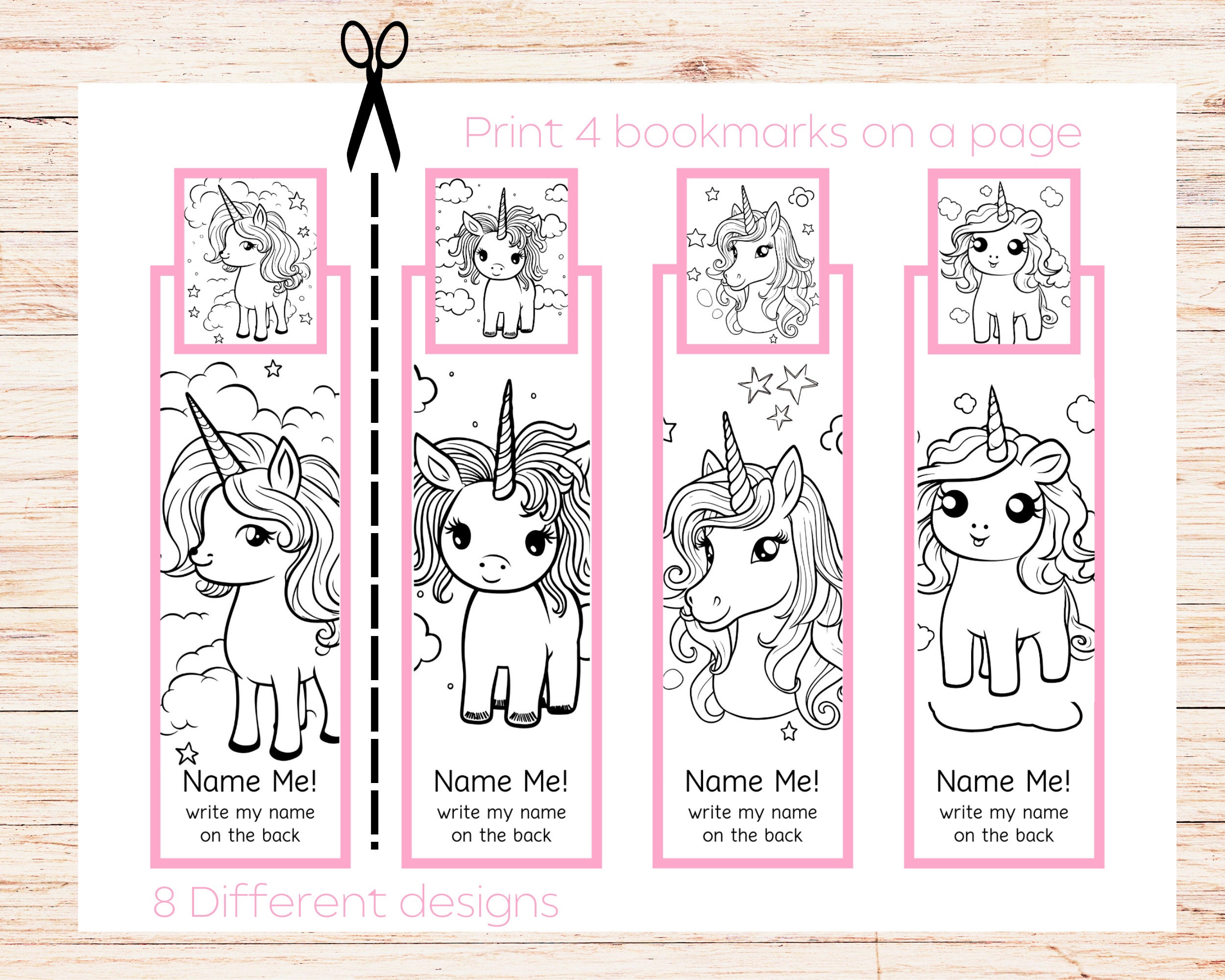 Unicorn Bookmark Printable Free Unicorn Bookmark Printable Free