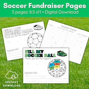 Printable Soccer Fundraiser Forms, Soccer Fundraiser Pages