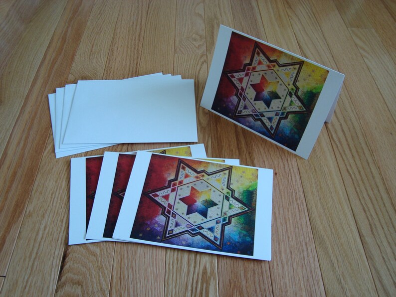 Set of Blank Greeting Cards featuring my quilt Star Struck image 1