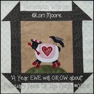 February ~ Block of  the month PATTERN #032-02 ~ DIGITAL DOWNLOAD
