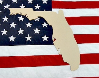 Florida Unfinished Wooden State Craft Decorable Shape, Any State Available
