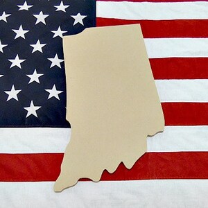 Indiana State Craft, Wooden Unfinished, Shape, Paintable, Any State Available, DIY