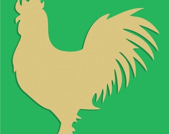 Wood Rooster Shape: Paintable MDF Craft, Door Hanger