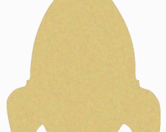 Unfinished Rocket Ship Wood Cutout: DIY Craft Shape