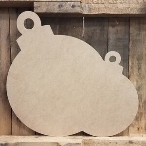Two Ornaments  Cutout, Unfinished Wall Art, DIY Paintable, Wood Cutout, Wooden, Arts and Crafts, Wall Décor, Shape, Christmas Décor