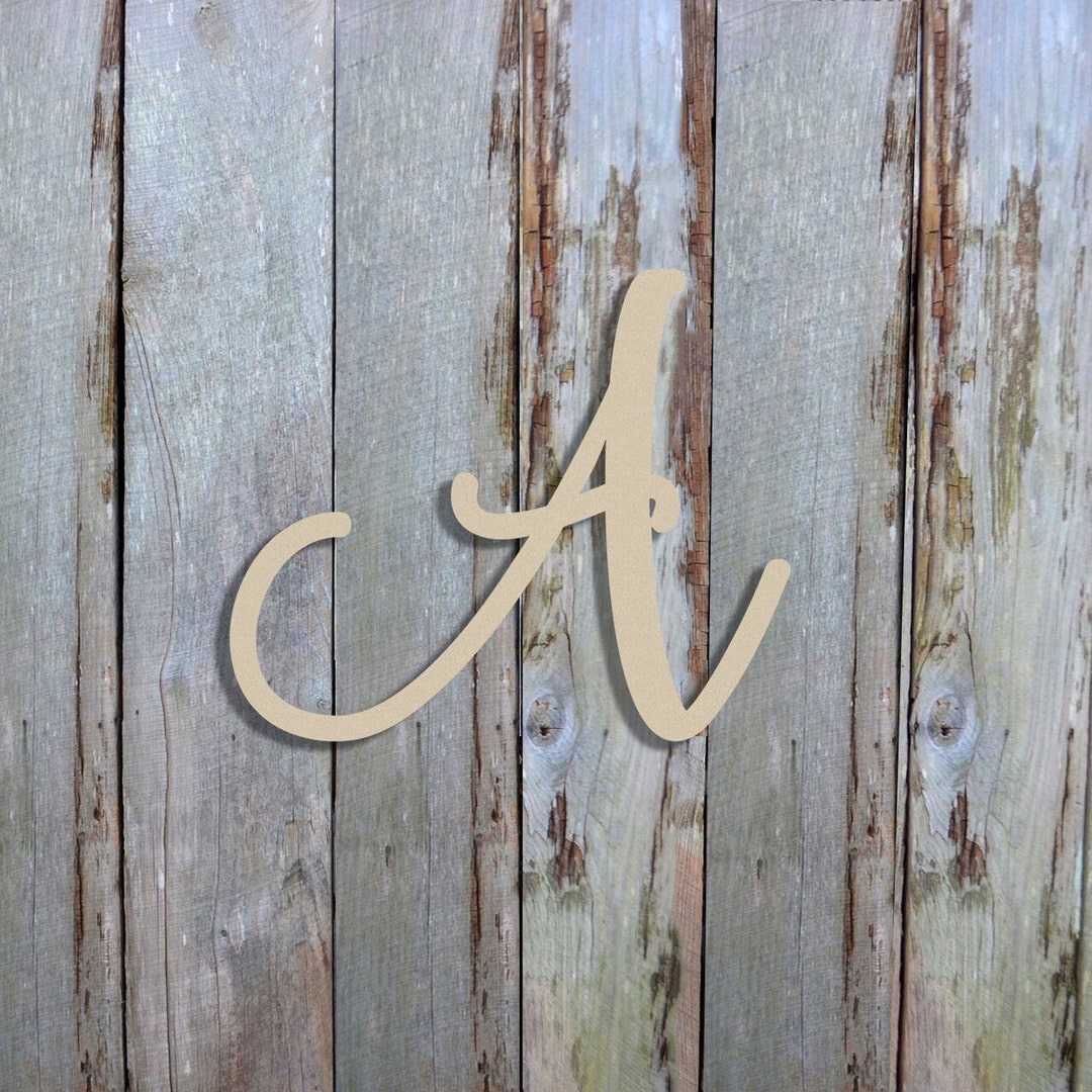 Unfinished Script Wooden Alphabet Letter: DIY Craft, Wall Decor - Etsy