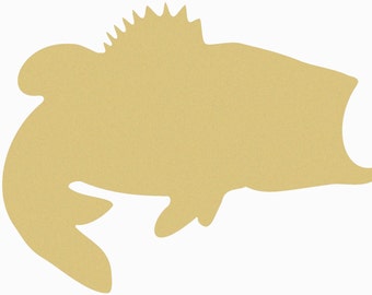 Unfinished Bass Fish Wooden Shape: DIY Craft MDF Cutout