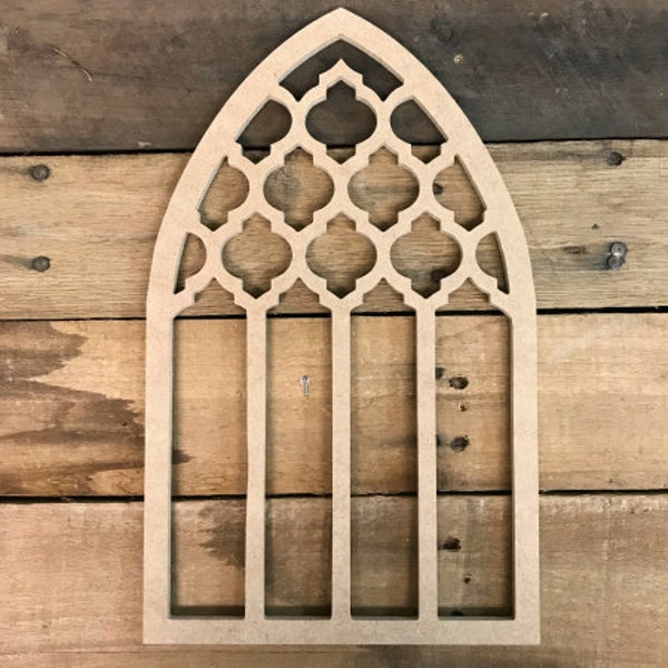 Wooden Cathedral Window Farm Home Decor, Unfinished Wood Arch Craft, Farmhouse, Wall Decor, Paintable Decorative Wall Hanger, Blank DIY, DIY