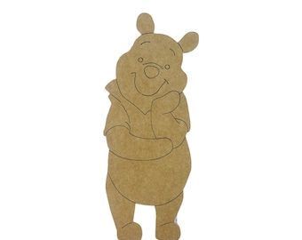 Bear with T-Shirt, Kids Shape Unfinished Wood Cutout, Paint by Line