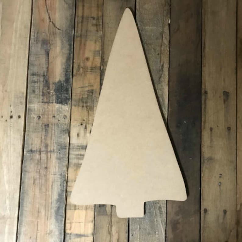Christmas Decor Straight Christmas Tree Unfinished Wooden Craft Shape
