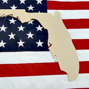 Florida State Craft, Wooden Unfinished, Shape, Paintable, Any State Available, DIY
