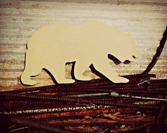 Unfinished Wooden Grizzly Bear Cutout: DIY Craft Shape