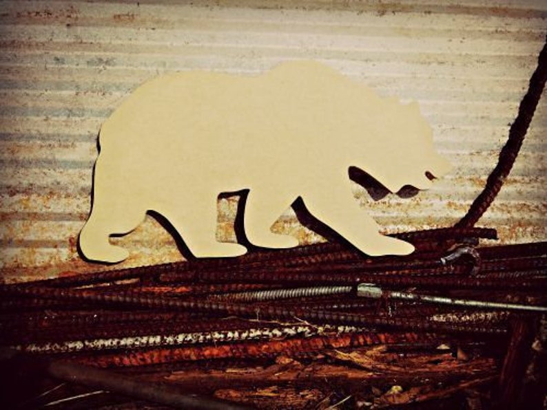Wooden Grizzly Bear, Bear Cutout, Bear Door Hanger, Unfinished Wooden