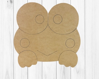 Keropi Face, Kids Shape Unfinished Wood Cutout, Paint By Line