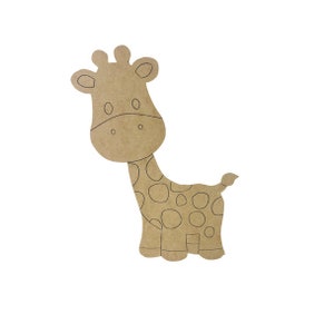 Giraffe, Animal Shape, Nursey Décor, MDF Wooden Craft, Unfinished Craft