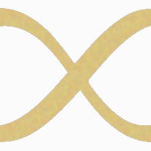 May include: A gold infinity symbol, a symbol of endless possibilities and eternal love.