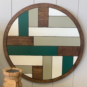 Geometric Pine Wood Wall Art: Boho Aztec Decor, DIY Paintable