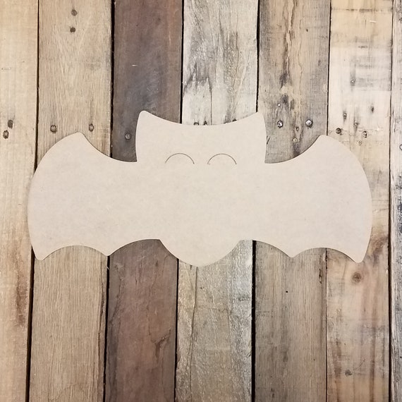 Bat Cutout Unfinished Wall Art Wood Cutout DIY Paintable Etsy