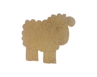 Little Lamb, Kids Shape Unfinished Wood Cutout, Paint By Line