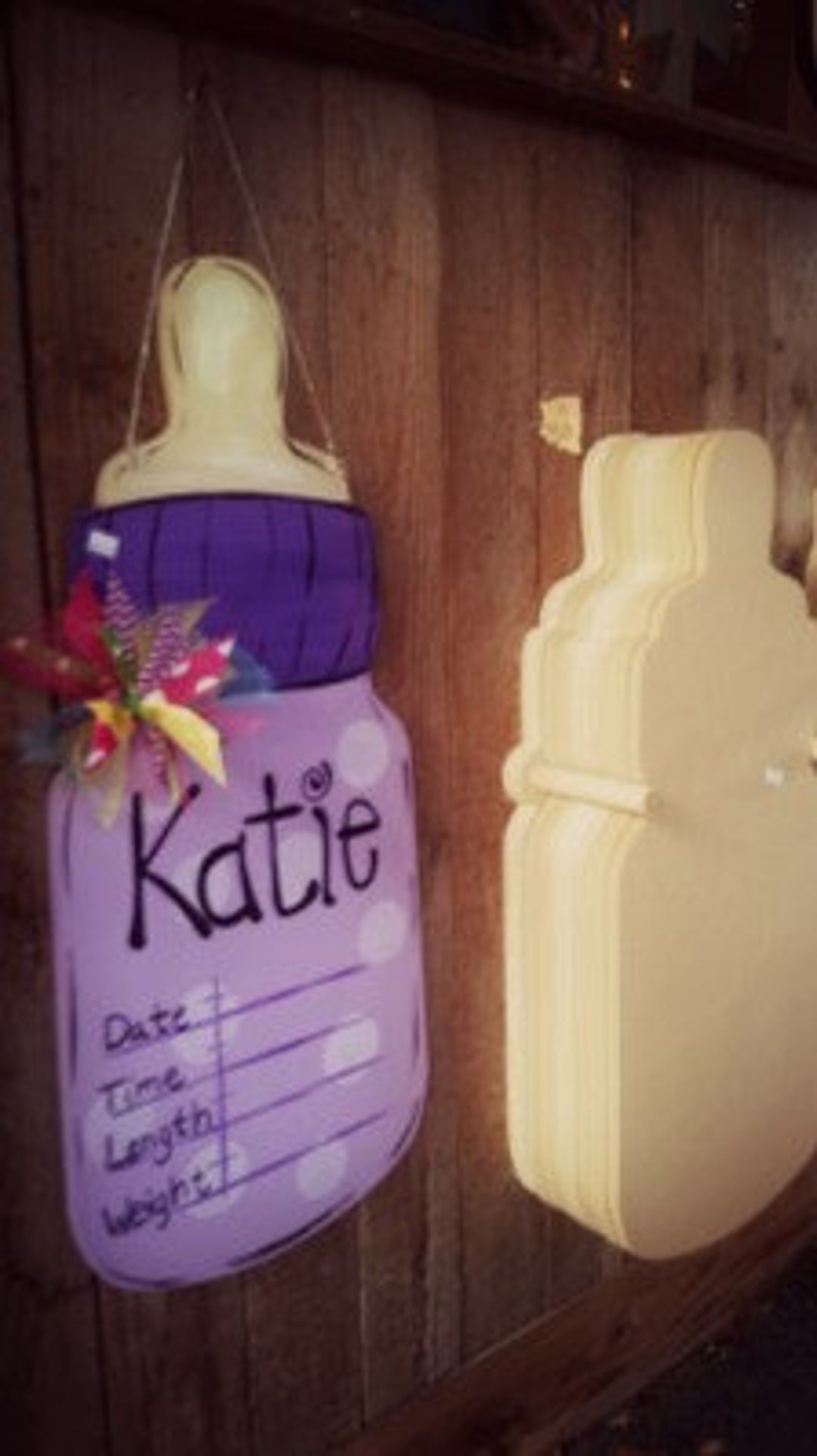 Unfinished Wooden Baby Bottle Craft Shape: DIY Nursery Decor - Etsy, image size:1080x1924