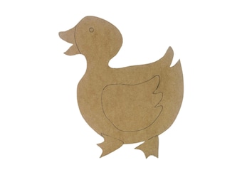 Duck, Kids Shape Unfinished Wood Cutout, Paint By Line