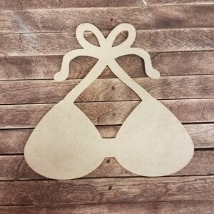 Summer Swim Suit Top, Wooden Craft Shape, Wall Art Beach Style Wood Craft Cutout Design