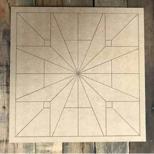 Wood Barn Quilt: Boho Style Paint by Line DIY (Unfinished)