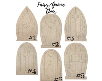 Wood Fairy Door Cutout: Gnome Tree Decoration, Kids Craft