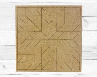 Quilt Boho Pattern 10 DIY, Unfinished Wood Cutout, Paint by Line