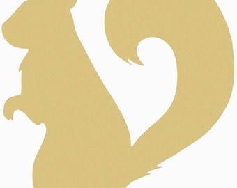 Wooden Squirrel Cutout: Unfinished MDF Craft Shape