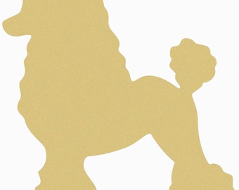 Unfinished Poodle Shape: DIY Wooden Craft Cutout