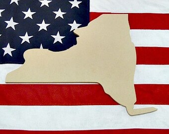 New York Unfinished Wooden State Craft Decorable Shape, Any State Available, DIY