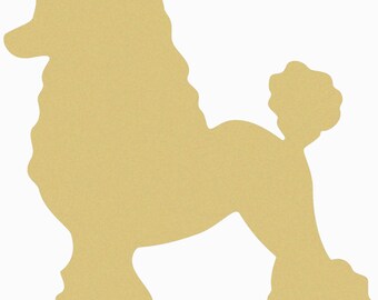 Unfinished Poodle Wooden Craft Shape: Paintable DIY Dog Cutout