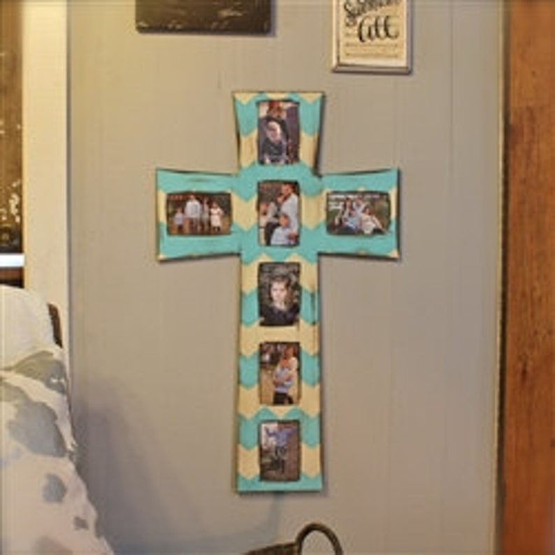 Cross Picture Frame Wooden Frame Wall Art FINISHED Decor Etsy