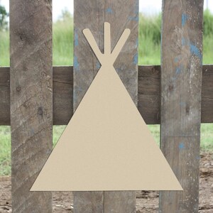 Teepee, Wood Teepee Door Hanger, Unfinished Teepee Wooden Craft Shape, Unpainted Cutout, Wood Teepee Cutout, Wall Art, Paintable Teepee, DIY