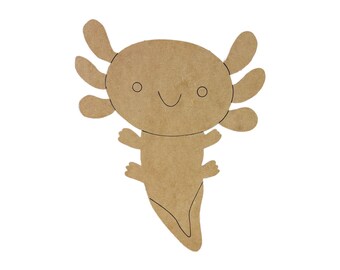 Tadpole Axolotl, Kids Shape Unfinished Wood Cutout, Paint By Line