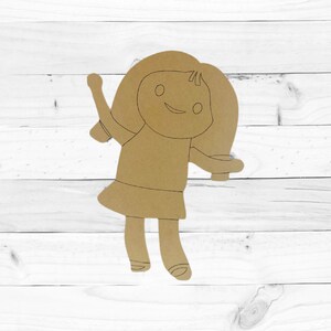 Misfit Doll, Paint by Line, Christmas Shape, Unfinished Craft Shape