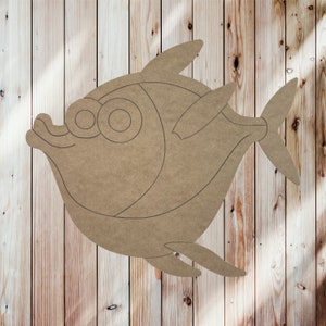 Buy Our Fish with Puckering Lips Wooden Craft Cutout today! Unfinished Craft Shape, DIY Art Project, Paint By Line