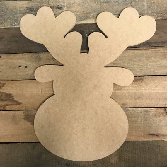 Recorte de reno de dibujos animados de madera forma de ciervo - Etsy España Recorte de reno de dibujos animados de madera forma de ciervo - Etsy España