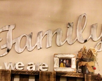 Unfinished Wooden SCRIPT Connected Word (Family) Paintable Wall Hanging Letters