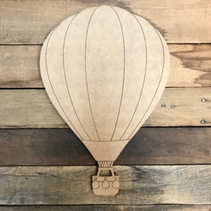 Hot Air Balloon MDF Cutout: DIY Paintable Craft Shape