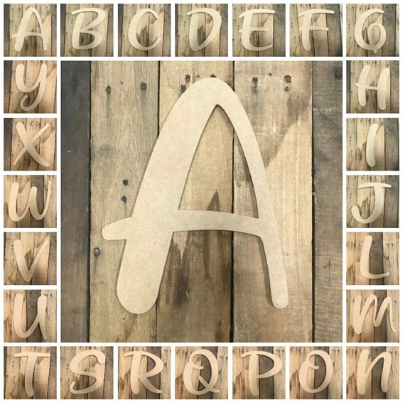 Beaded Board Unfinished Wooden Alphabet Letters Wall Decor Paintable Cutout  DIY Craft Wall Decor