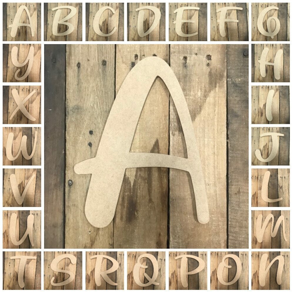 Unfinished Wooden Alphabet Set in Mixed Fonts and Sizes, Wall Hanging  Letters, Nursery Decor, Wooden Letters for Nursery 